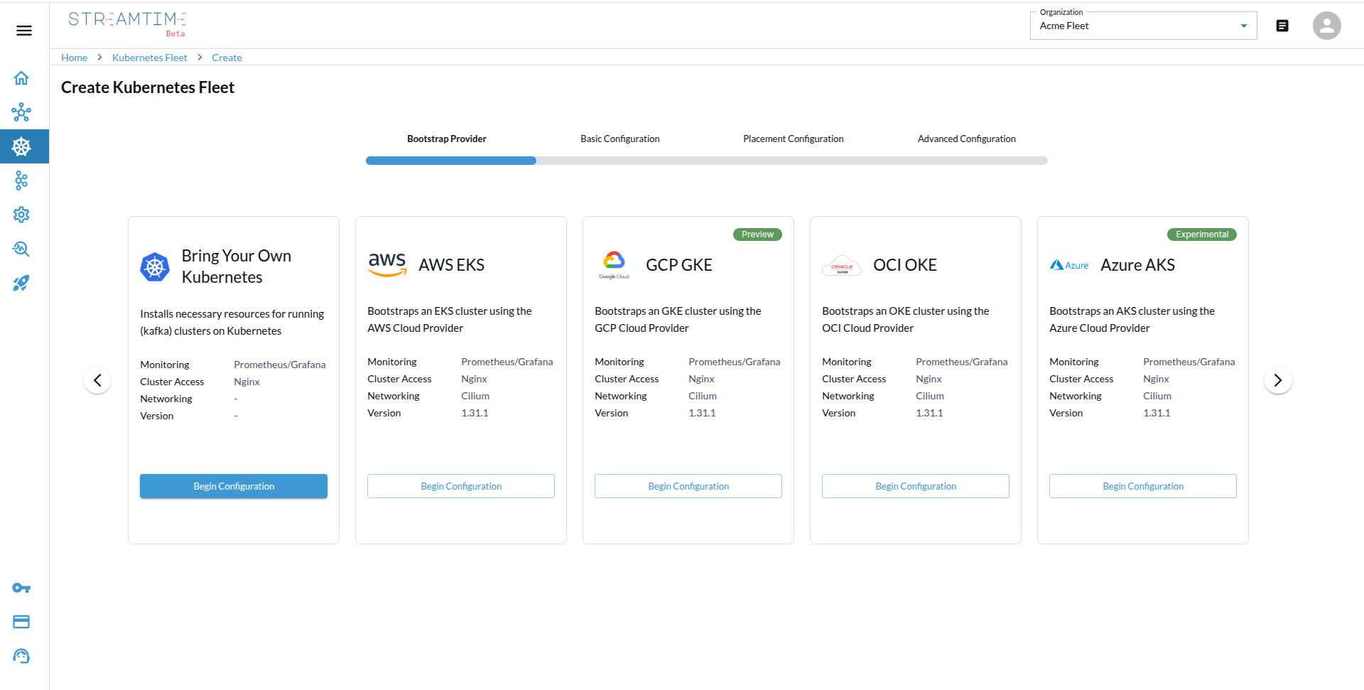 Kubernetes Fleet Creation