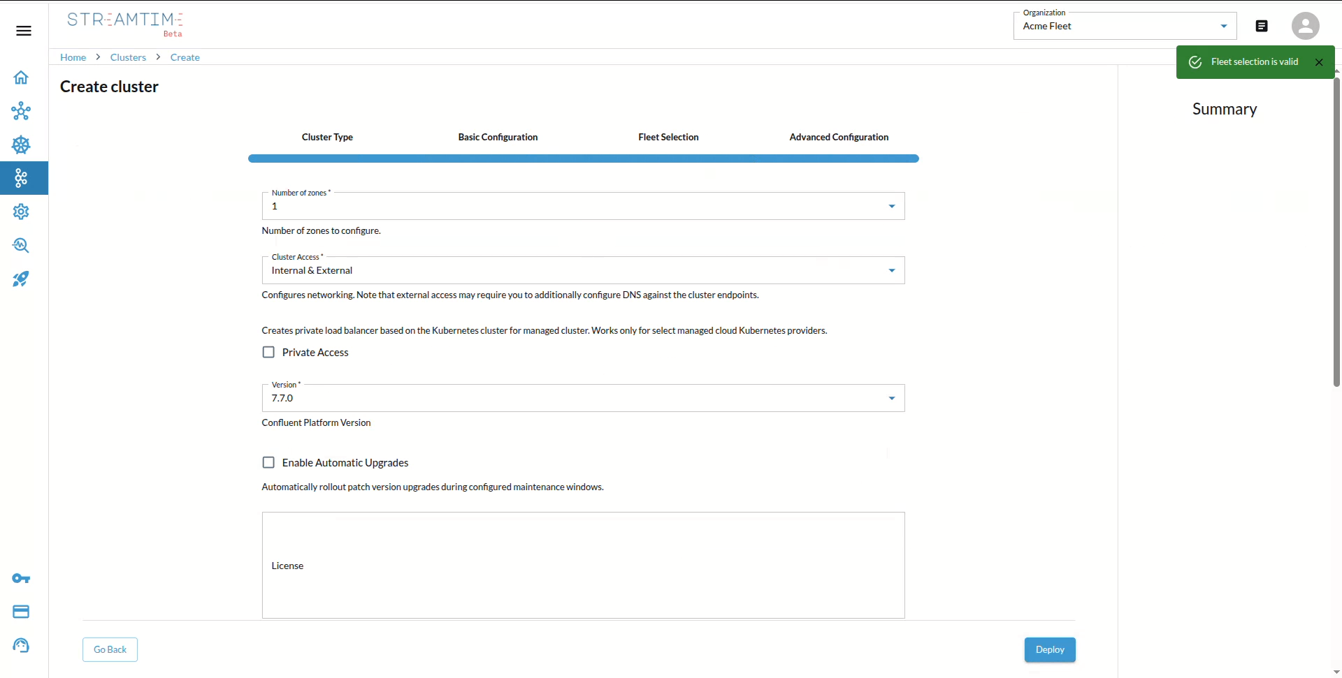 Cluster Advanced Configuration