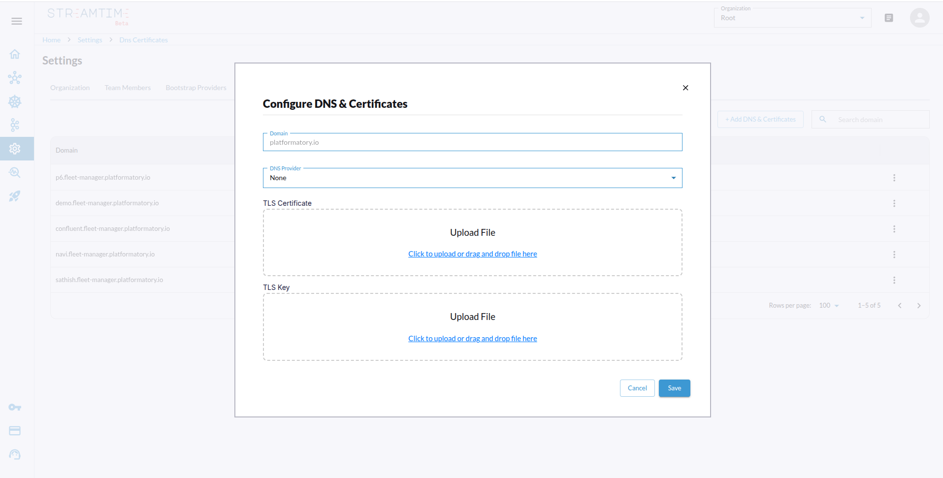 Domain & Certificates Configuration