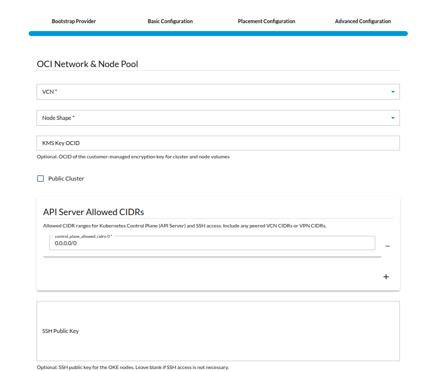 oci-advance-configuration