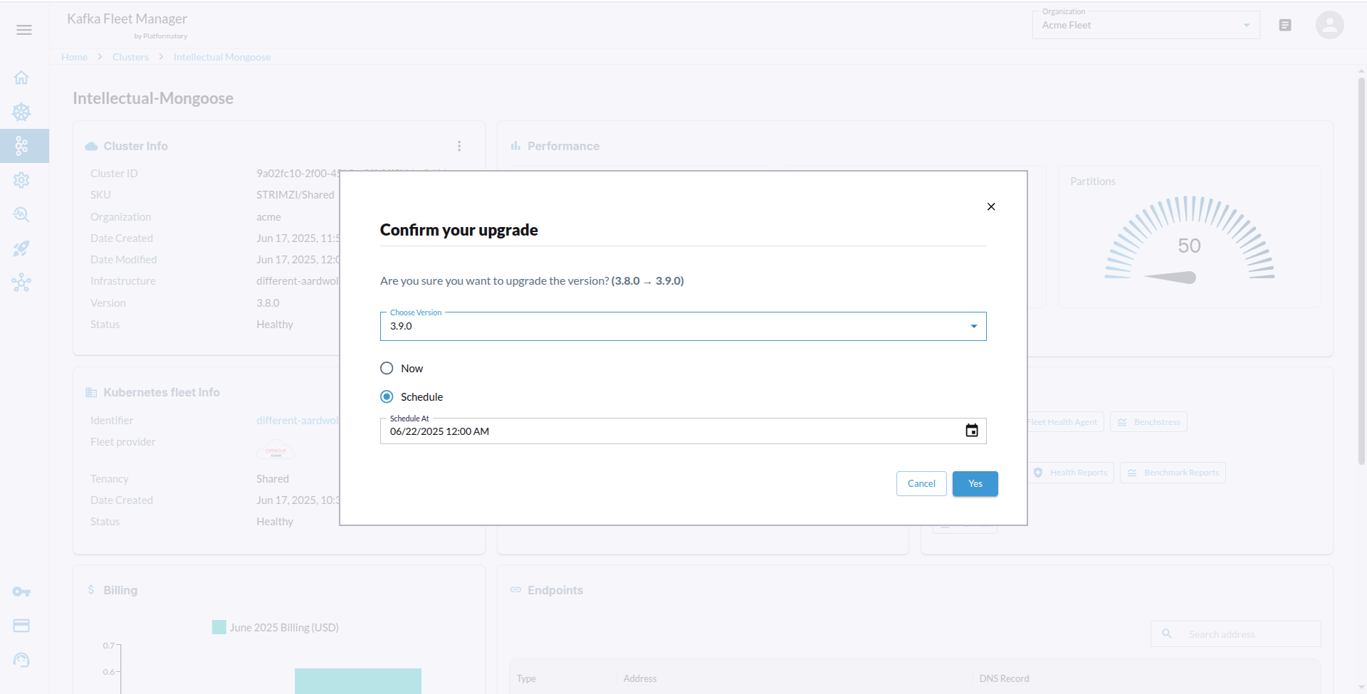 Upgrade Kafka Cluster